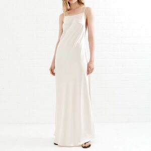 Le AL.X Square Neck Low Back Silk Blend Slip Maxi Dress SZ M NWT